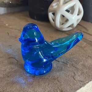 Blue Glass Bird Figurine